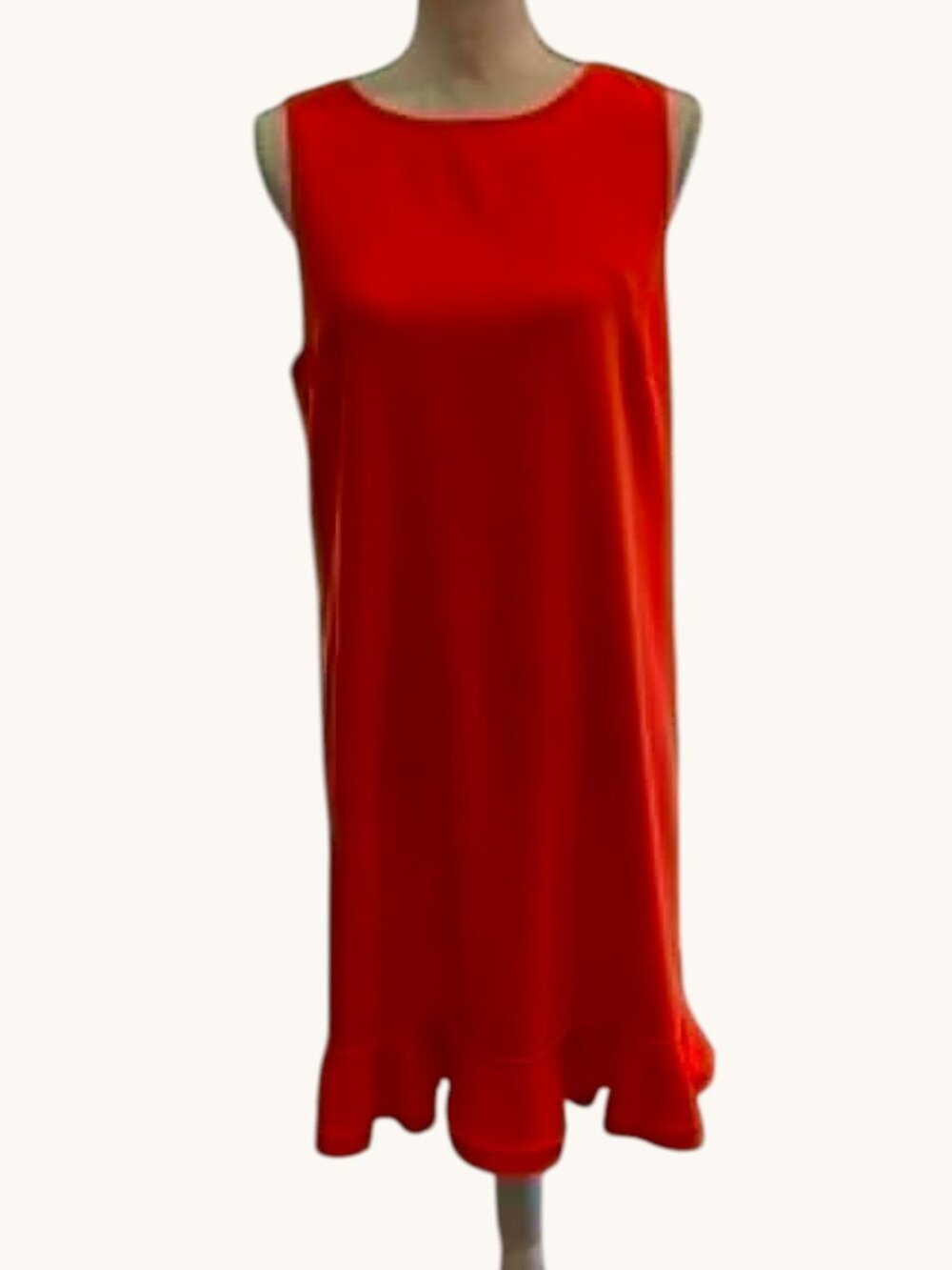 PRESTON & YORK Ruffled Hem Round Neck Sleeveless Shift Dress